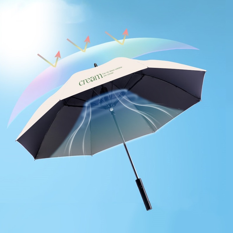 선풍기 우산 USB 충전 블랙 골프 우산
